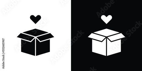 Donation box icon illustration. icon templates pack.
