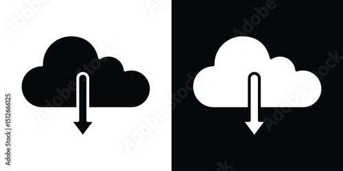 Download from Cloud icon illustration. icon templates pack.