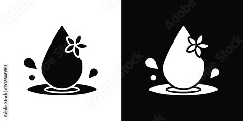 Essentials oil drop icon illustration. icon templates pack.