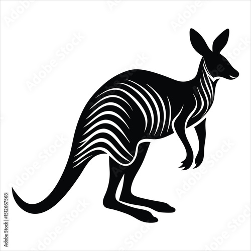 wallaby black silhouette icon vector 