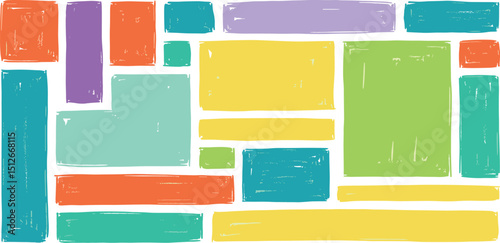 Box frame, crayon shape. Brush texture. Square rectangle vector shape. Spring summer color text background. Paint border, cute hand drawn paper design. Doodle pastel marker element. Brush frame box bg