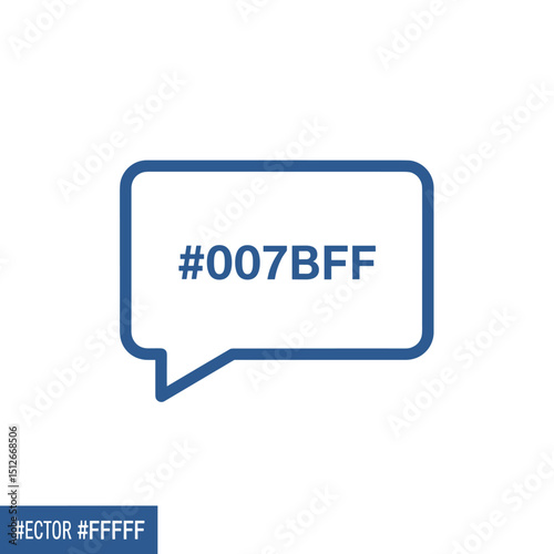 Digital Chat Bubble: A digital chat bubble graphic displaying a hexadecimal color code on a vibrant background. 