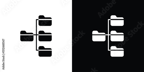 Folder tree icon illustration. icon templates pack.