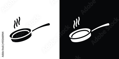 Frying pan icon illustration. icon templates pack.