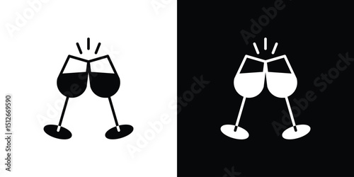Glass-cheers icon illustration. icon templates pack.