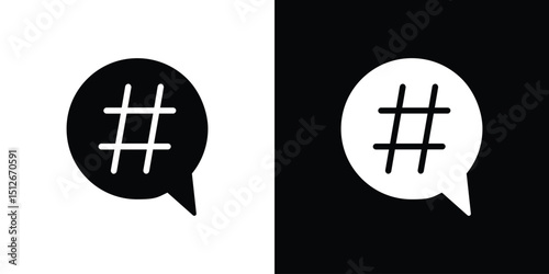 Hashtag icon illustration. icon templates pack.