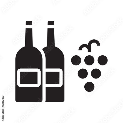Wine bottles icon. Simple line icon. Isolate on white background.