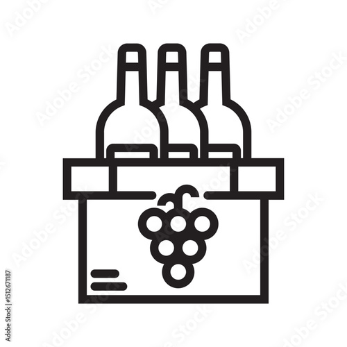 Wine shipping box icon.