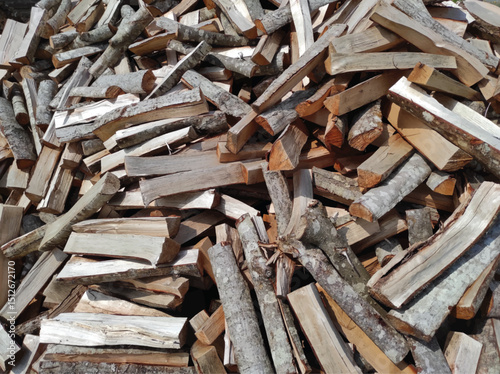 Chopped firewood, background, texture №13