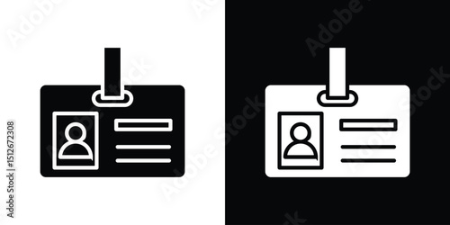 ID badge icon illustration. icon templates pack.