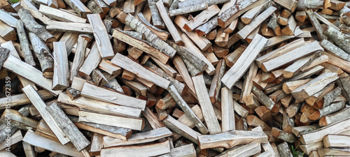 Chopped firewood, background, texture №9