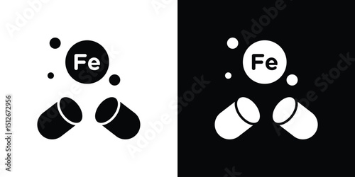 Iron capsule icon illustration. icon templates pack.
