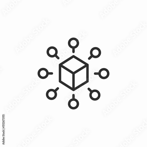 blockchain coin icon sign vector