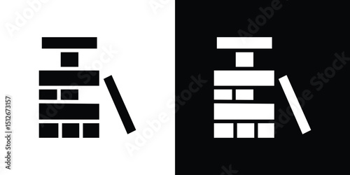 Jenga icon illustration. icon templates pack.