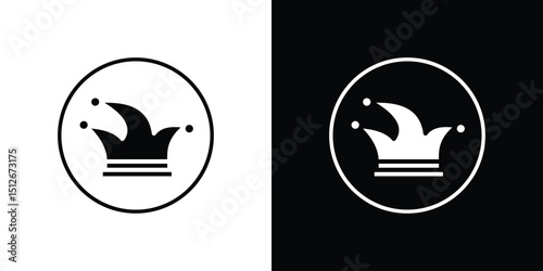 Jester hat icon illustration. icon templates pack.