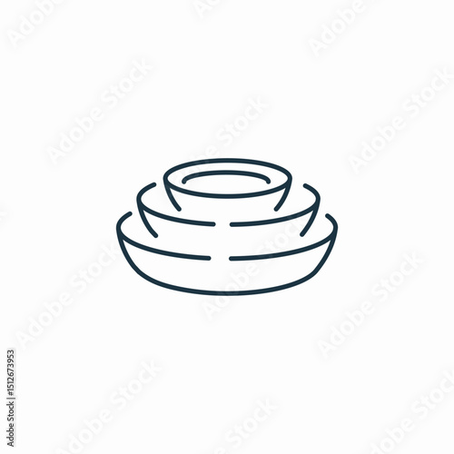 dishes line icon sign vector