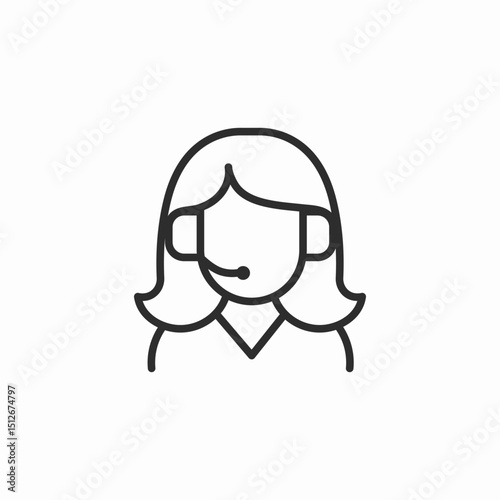 female helpdesk icon sign vector