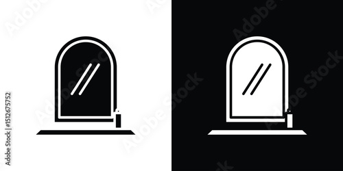 Makeup mirror icon illustration. icon templates pack.