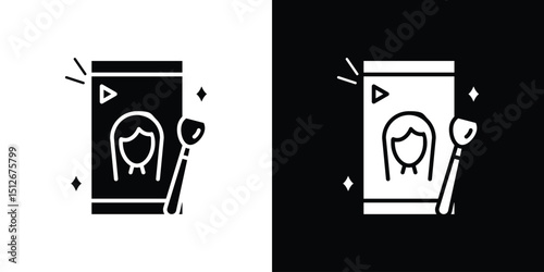 Makeup tutorial video icon illustration. icon templates pack.