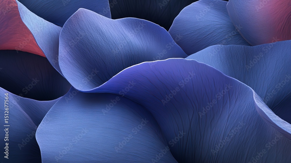 Obraz premium A detailed look at the blue flower's petals reveals a textured surface and nuanced color differences