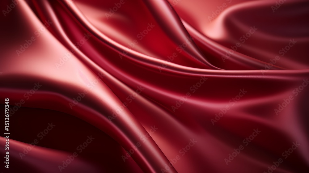 Obraz premium Red fabric with a wave pattern. The fabric is very soft and looks like it is made of silk