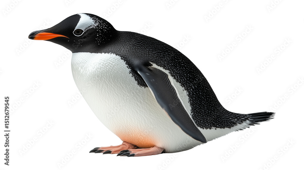 Obraz premium Gentoo penguin bird wildlife animal isolated on transparent background