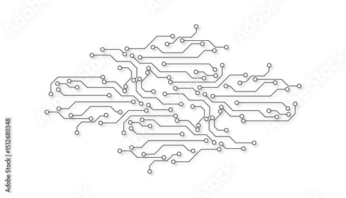 Abstract futuristic circuit board Illustration, Circuit board with various technology elements. Circuit board pattern for technology background. Vector illustration