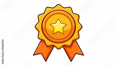 Golden Award Badge Illustration  Achievement, Success, and Excellence Design Element