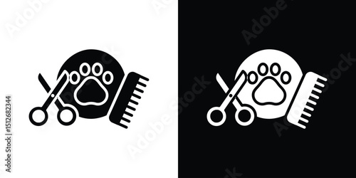 Pet grooming icon illustration. icon templates pack.