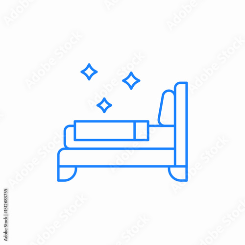 bedroom bed clean icon sign vector