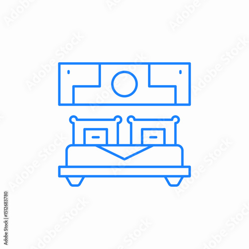bedroom lights window icon sign vector