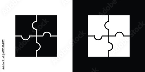 Puzzle pieces icon illustration. icon templates pack.