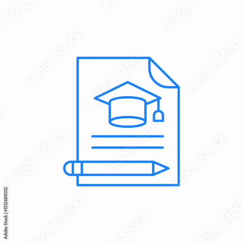 diploma pencil essay icon sign vector