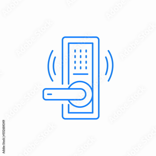 electronic door lock icon sign vector