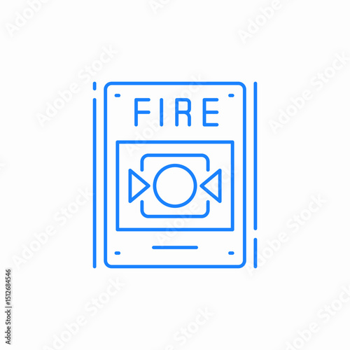 fire alarm button icon sign vector