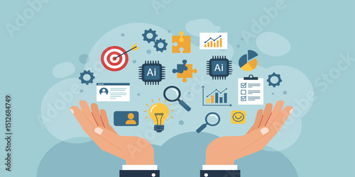 Skill, work experience or ability development, expertise success, leadership or communication to success, learning skills, wisdom concept, businessman