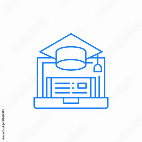 graduation cap essay icon sign vector