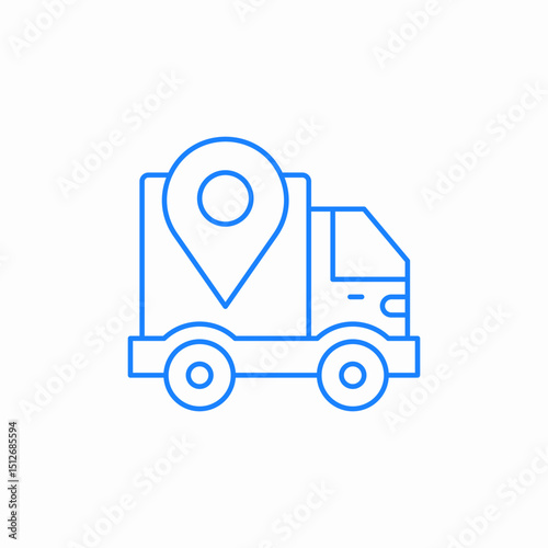 location truck pin icon sign vector