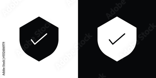 Shield check icon illustration. icon templates pack.