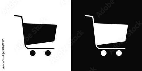Shopping trolley icon illustration. icon templates pack.