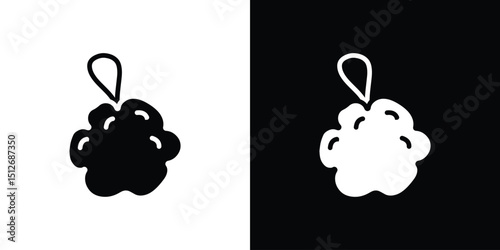 Shower sponge ball icon illustration. icon templates pack.
