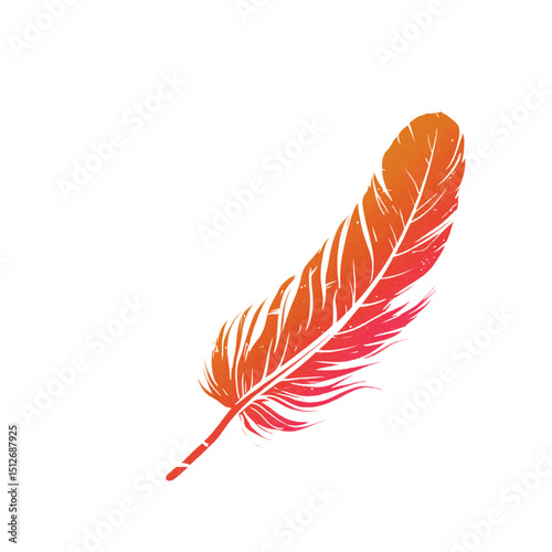red feather isolated on white