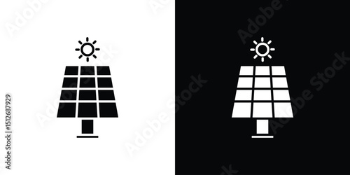 Solar panel icon illustration. icon templates pack.