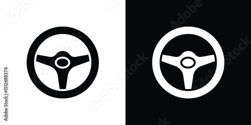Steering wheel icon illustration. icon templates pack.