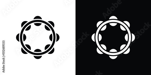 Tambourine icon illustration. icon templates pack.