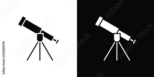 Telescope icon illustration. icon templates pack.