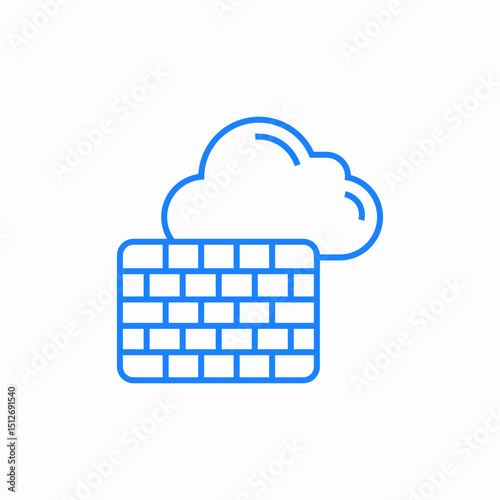 cloud firewall security icon sign vector