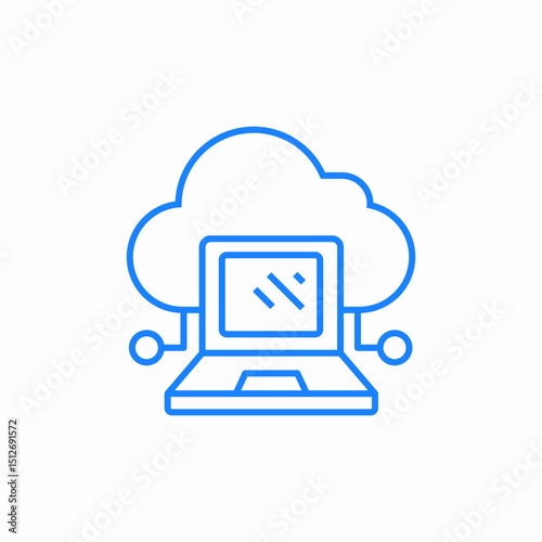 cloud laptop access icon sign vector