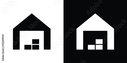 Warehouse icon illustration. icon templates pack.