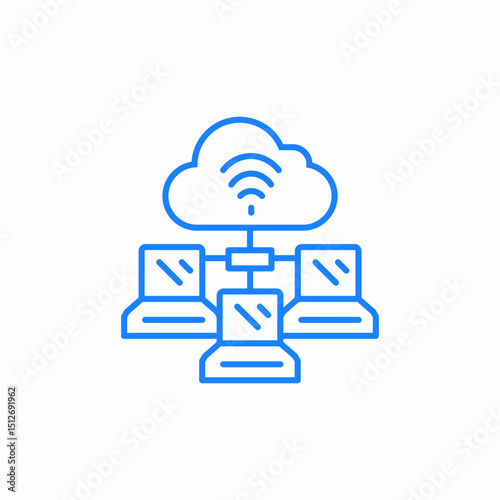 cloud wireless network icon sign vector